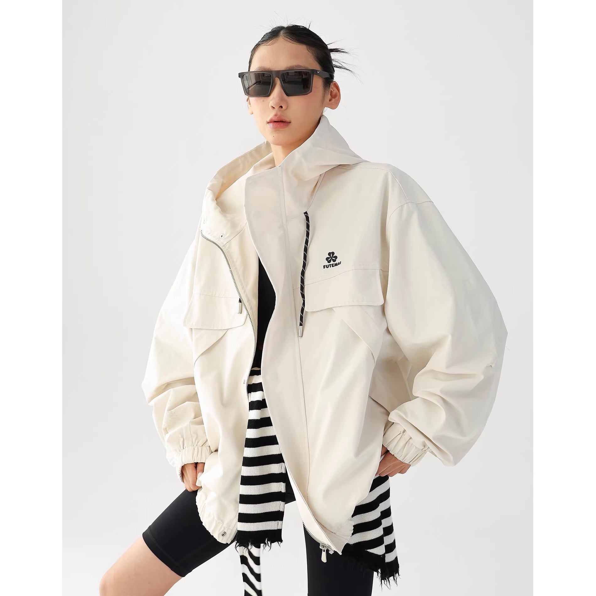 Work Hooded Windbreaker Jacket AC7026