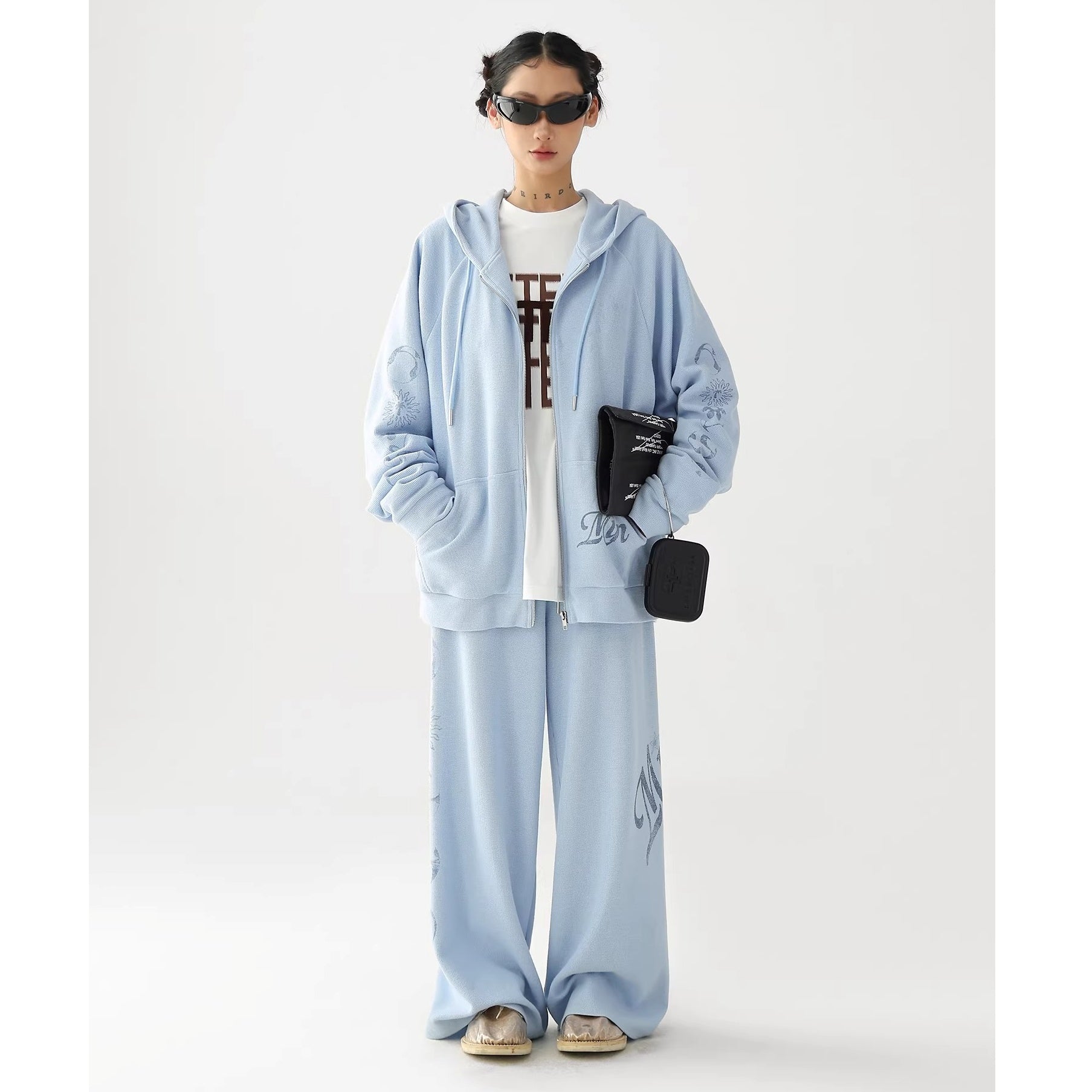 【上下別売り】Waffle American Gothic Printed Sweat Jacket & Pants Set-up AC7019