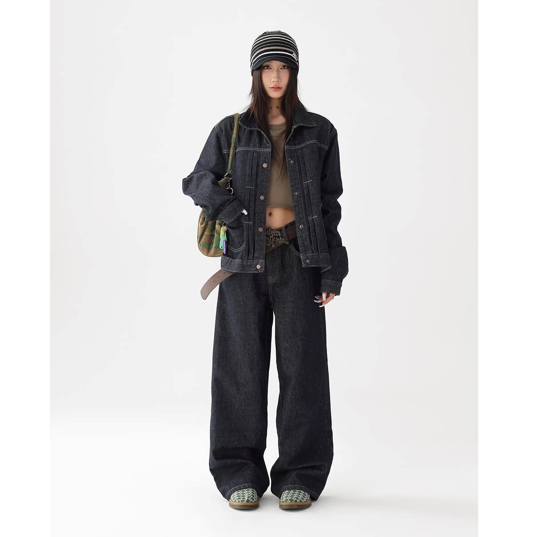 【上下別売り】Vintage Washed Loose Denim Jacket & Jeans Set-up AC7024