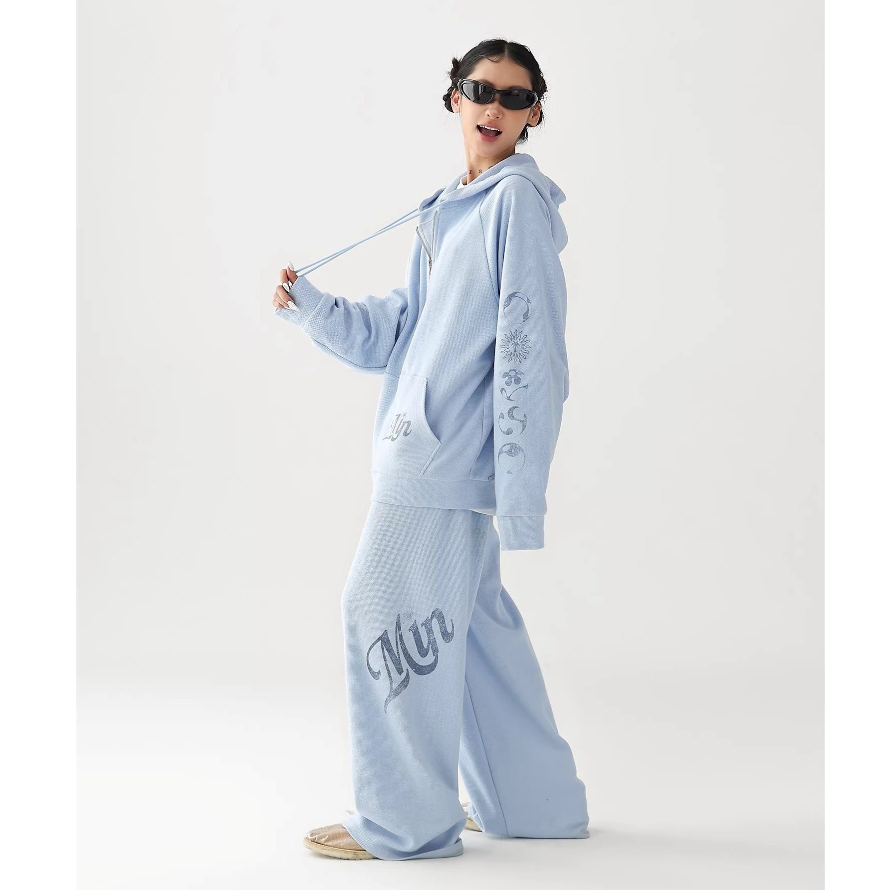 【上下別売り】Waffle American Gothic Printed Sweat Jacket & Pants Set-up AC7019