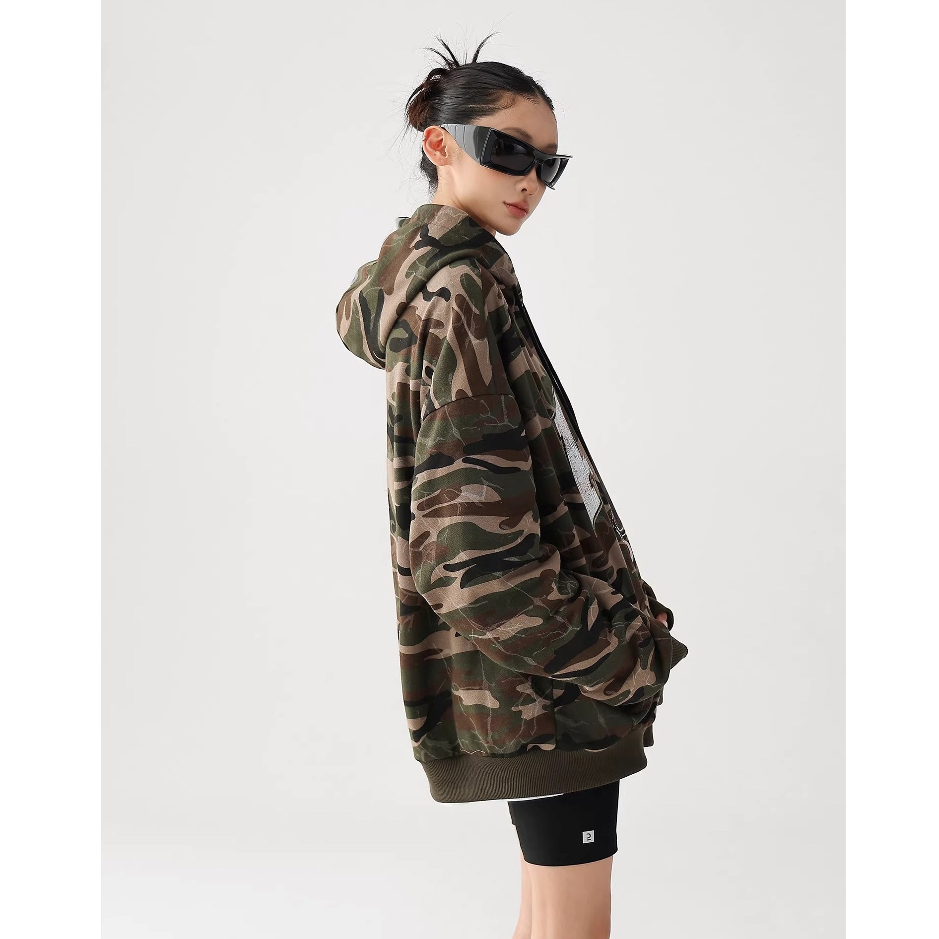 Vintage Print Camouflage Loose Hoodie AC7020