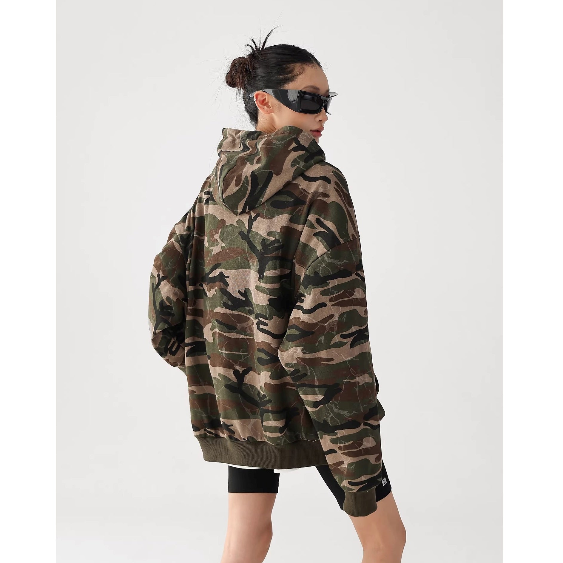 Vintage Print Camouflage Loose Hoodie AC7020