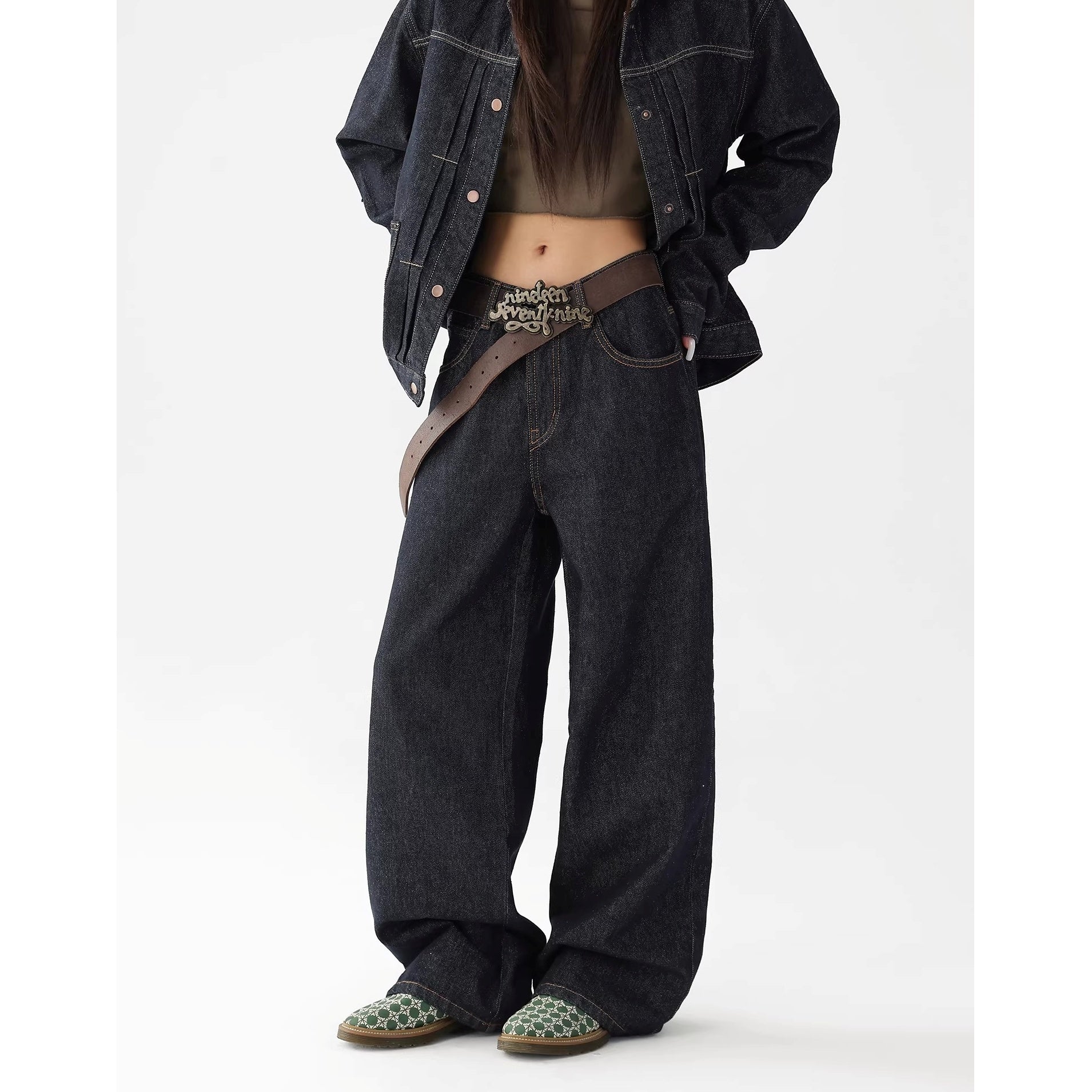 【上下別売り】Vintage Washed Loose Denim Jacket & Jeans Set-up AC7024