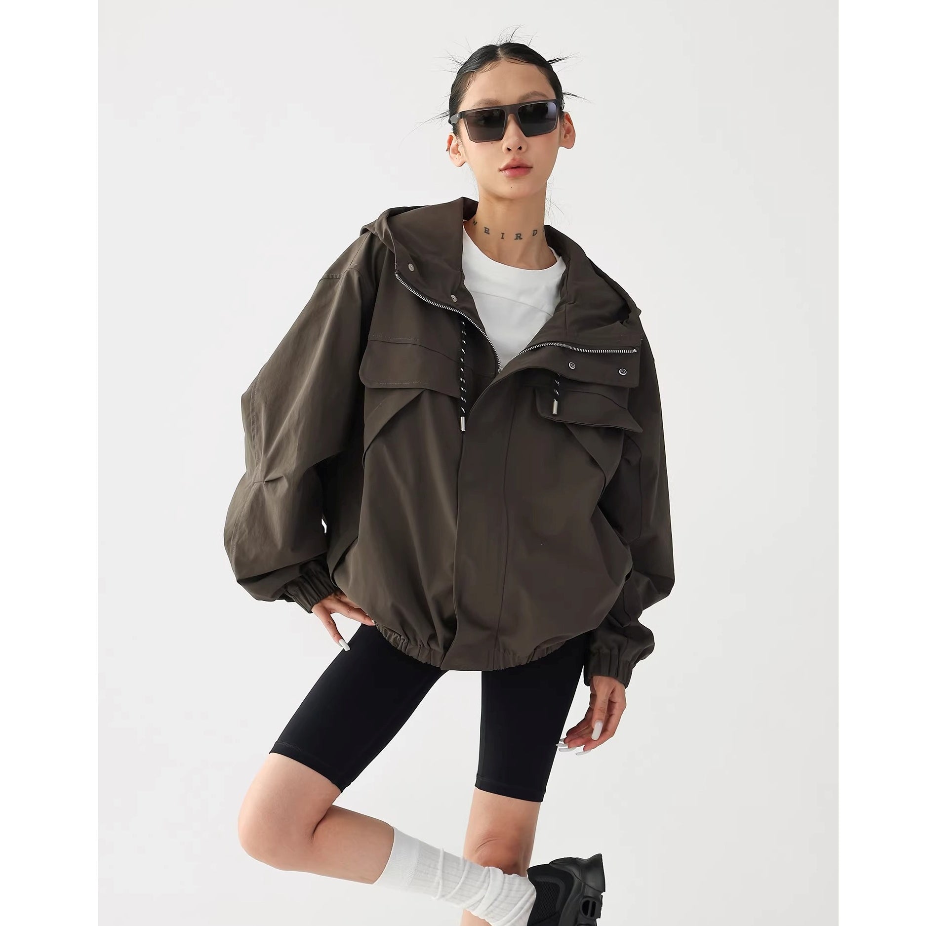 Work Hooded Windbreaker Jacket AC7026