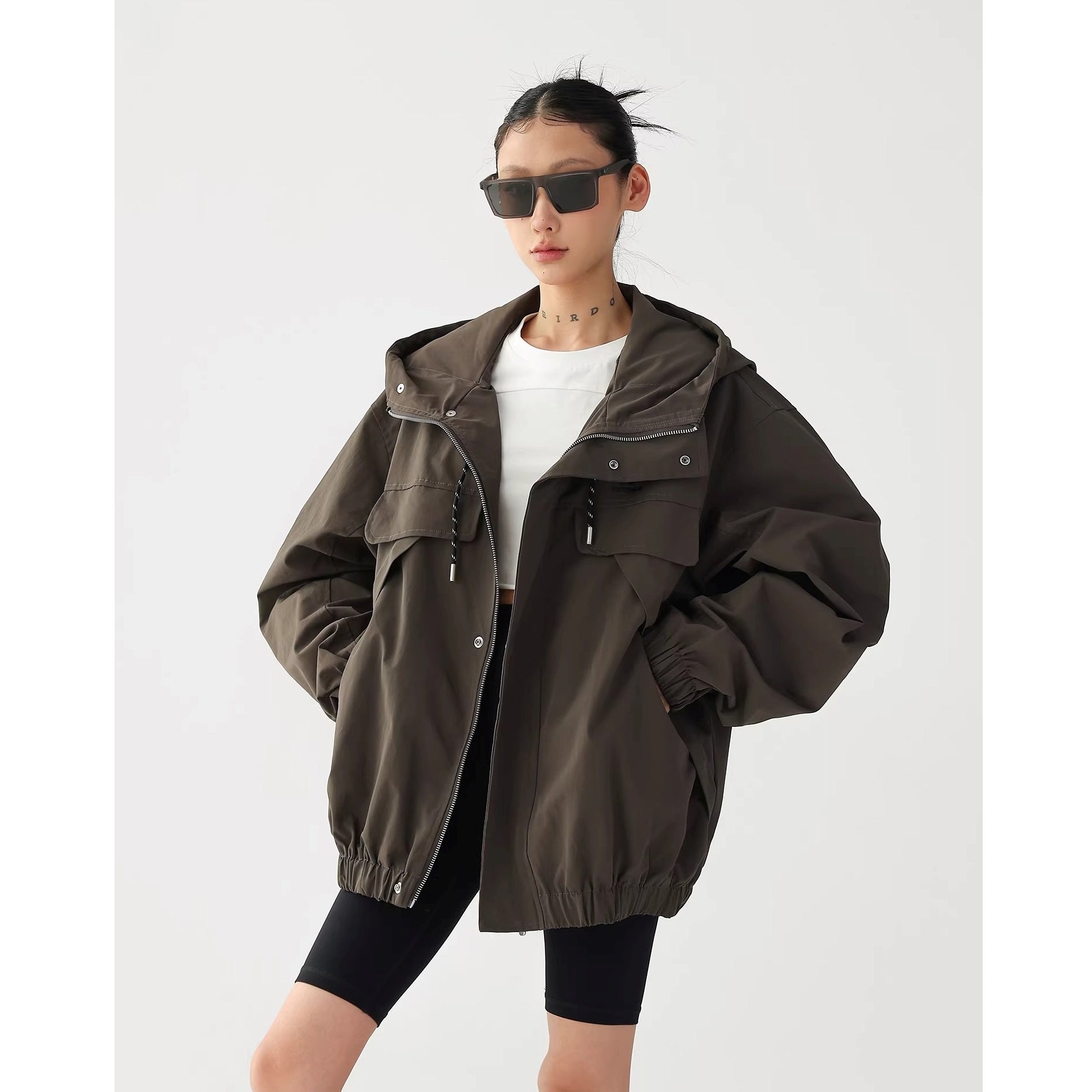 Work Hooded Windbreaker Jacket AC7026