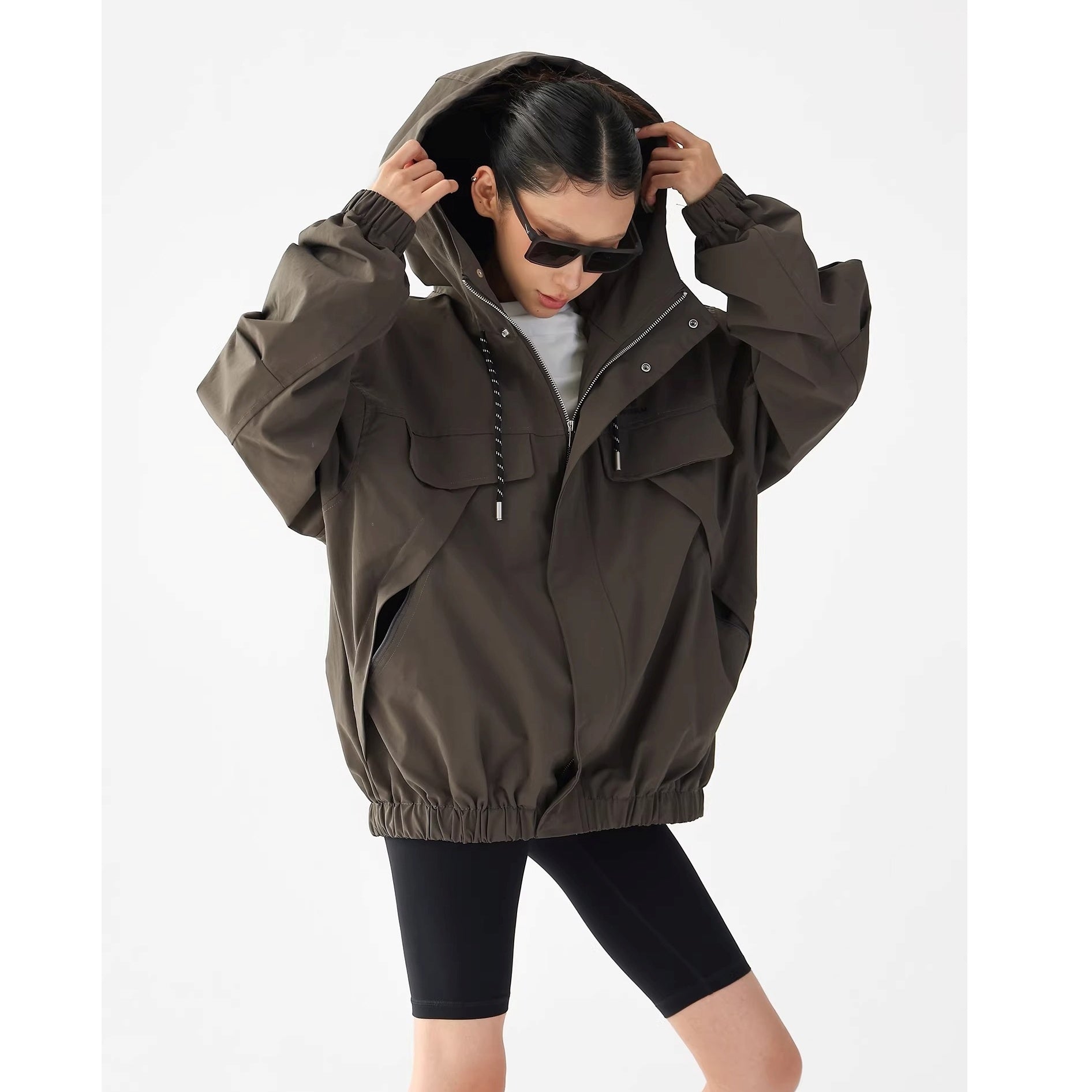 Work Hooded Windbreaker Jacket AC7026