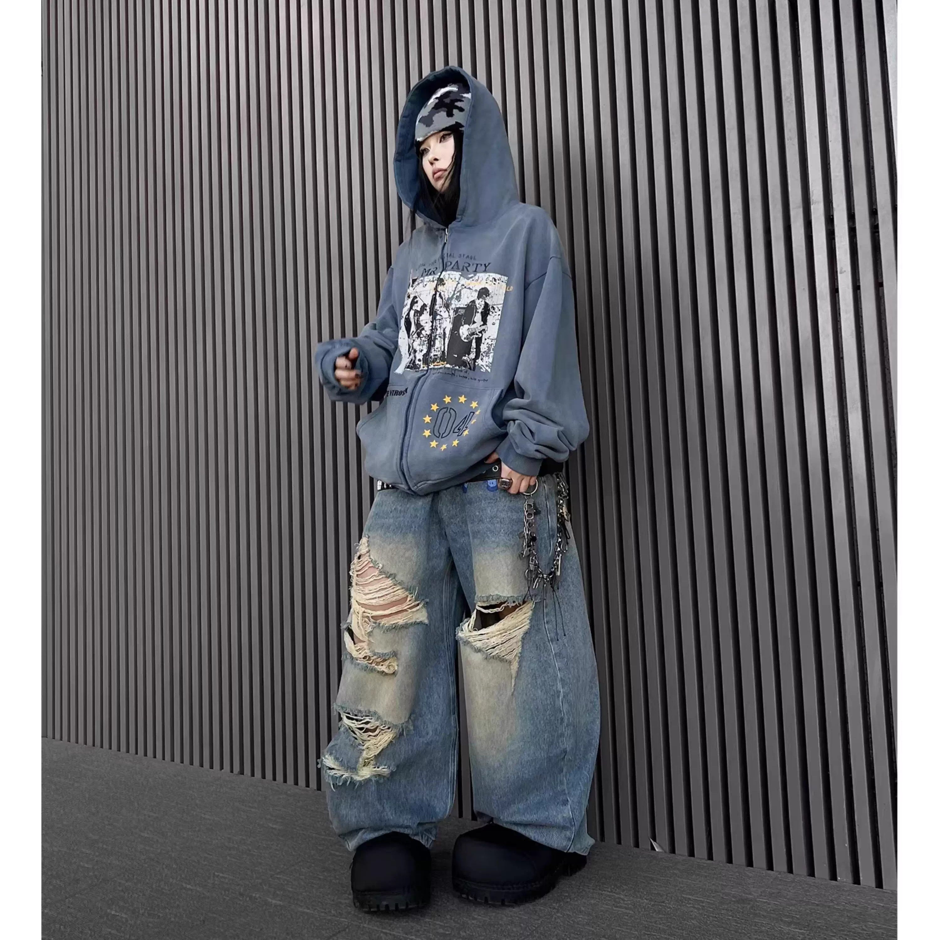 ヴィンテージウォッシュ グラフィックパーカー MW10341