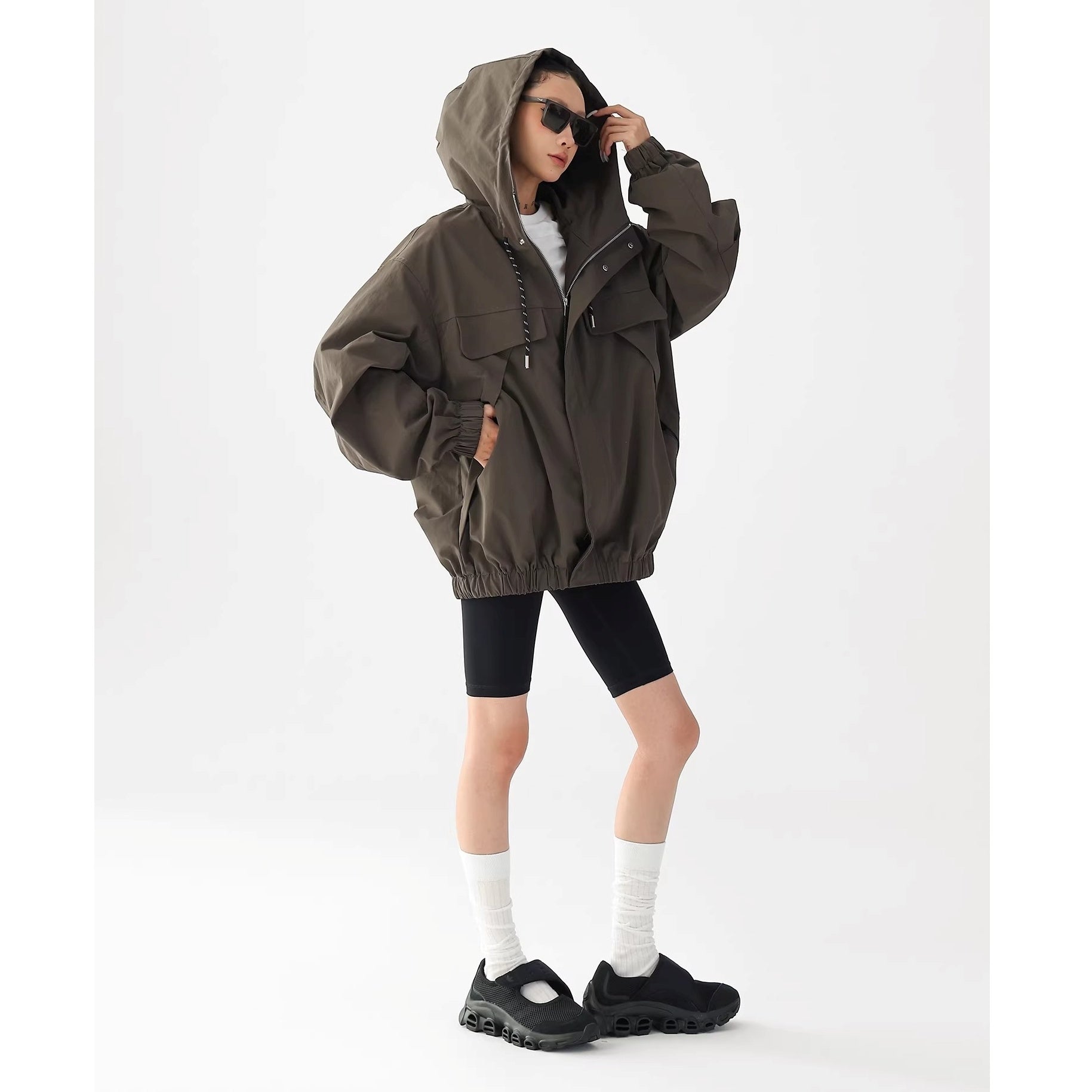 Work Hooded Windbreaker Jacket AC7026