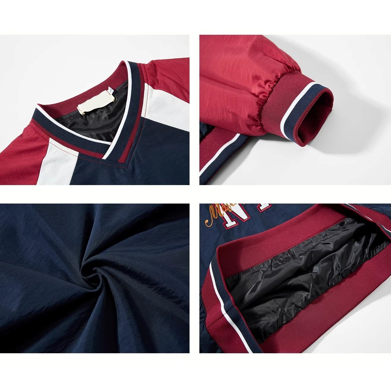 V-neck Baseball Design Athleisure Pullover MW10320