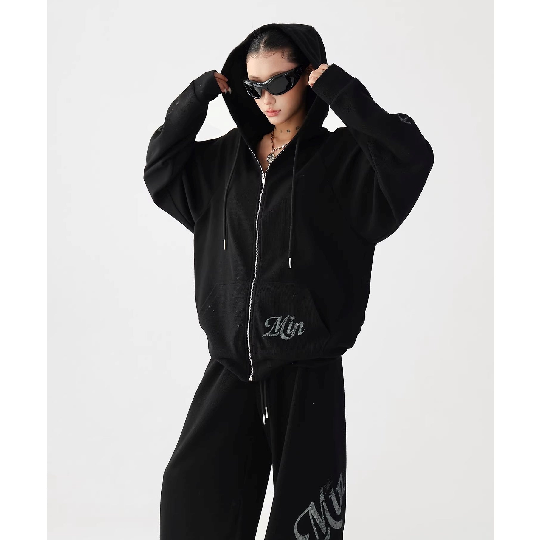 【上下別売り】Waffle American Gothic Printed Sweat Jacket & Pants Set-up AC7019