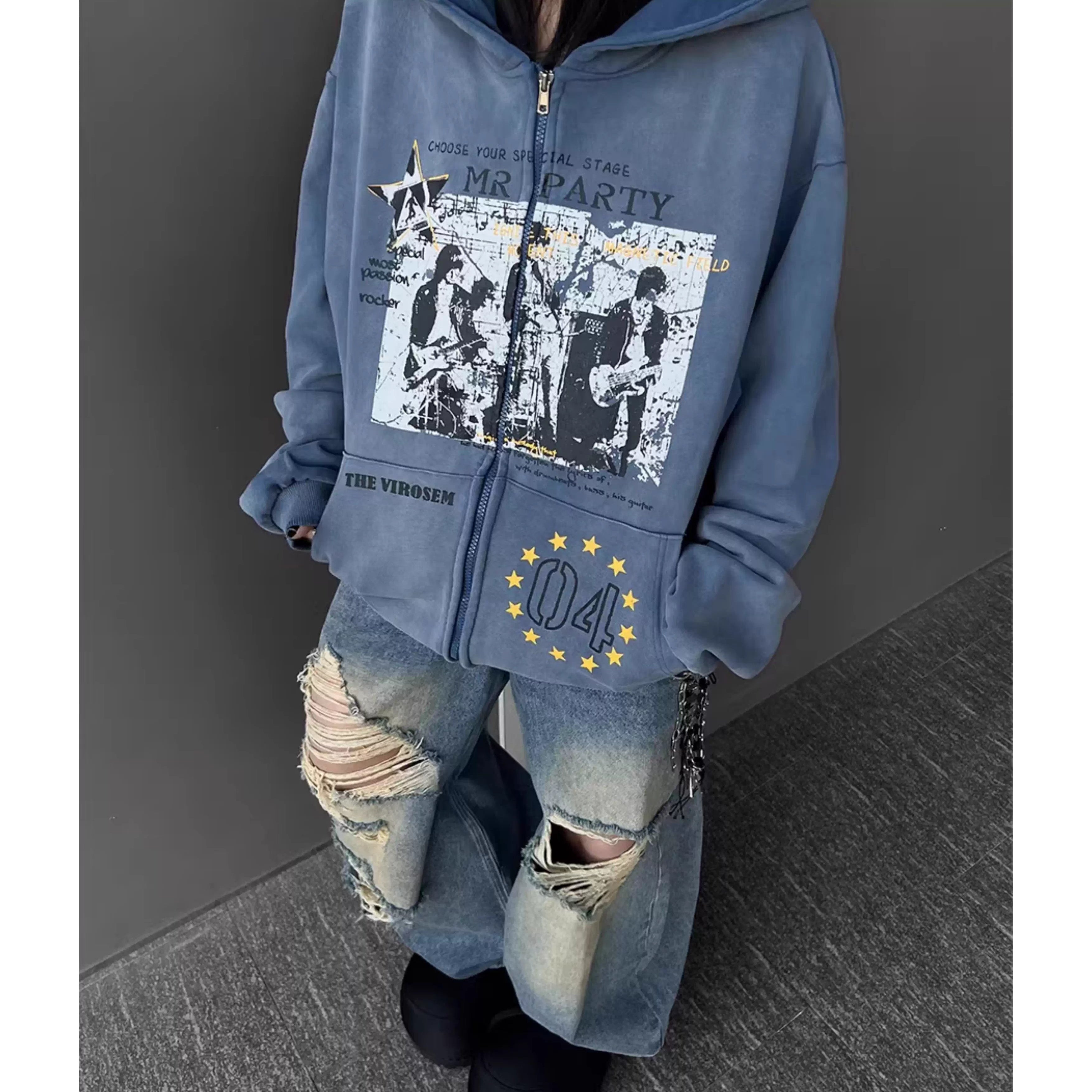 ヴィンテージウォッシュ グラフィックパーカー MW10341