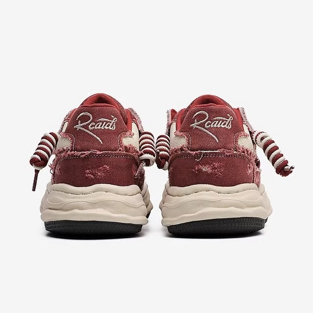 Washed Canvas Invisible Heightened Thick-soled Sneaker FG2002