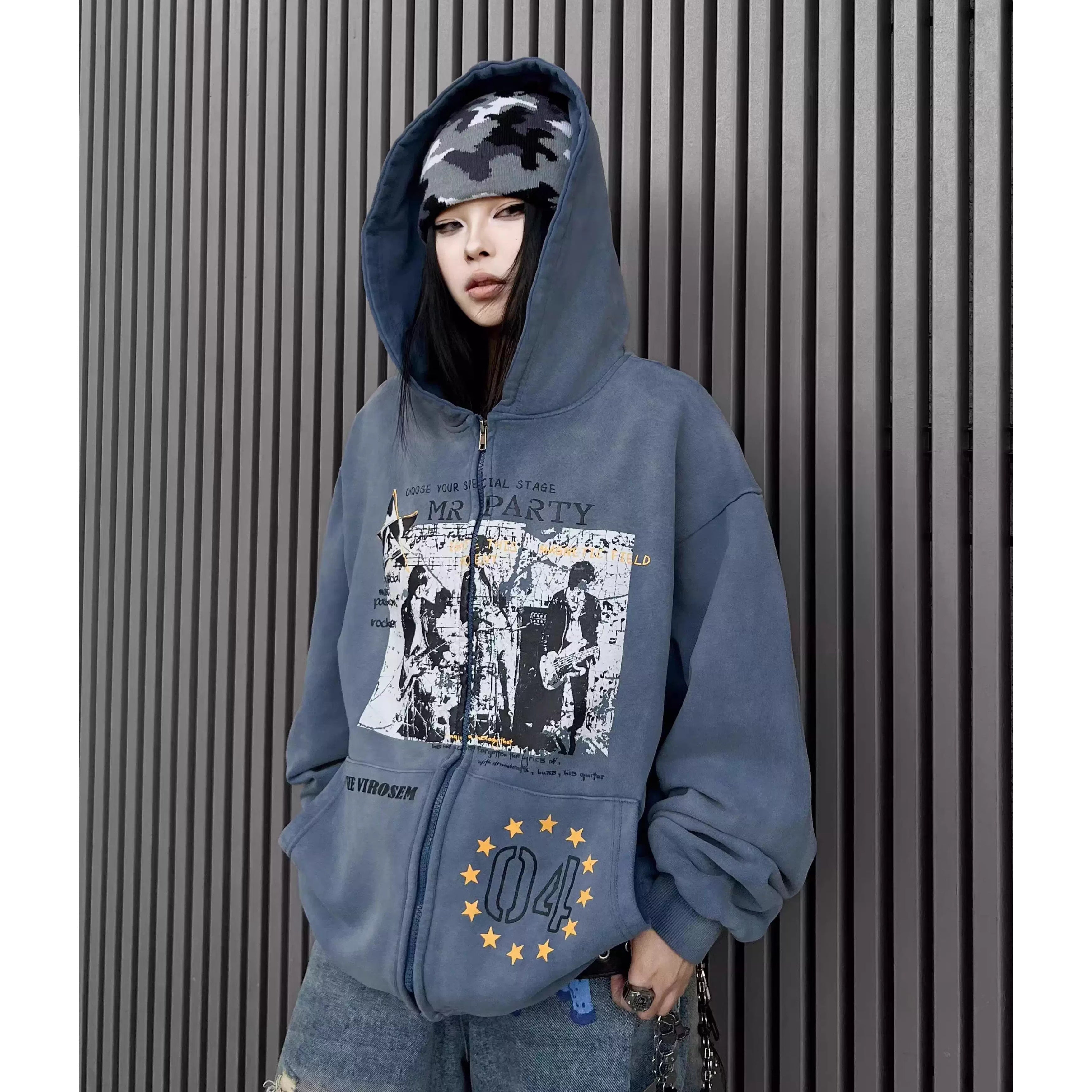 ヴィンテージウォッシュ グラフィックパーカー MW10341