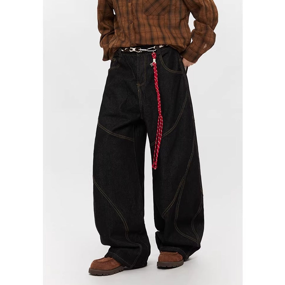 Patchwork Wide-leg Curve Jeans MW10321