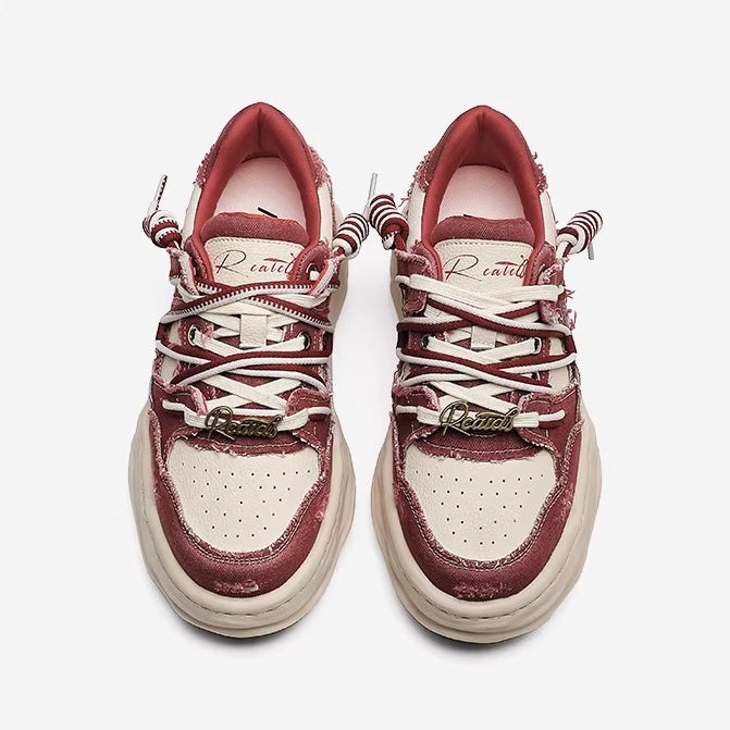 Washed Canvas Invisible Heightened Thick-soled Sneaker FG2002