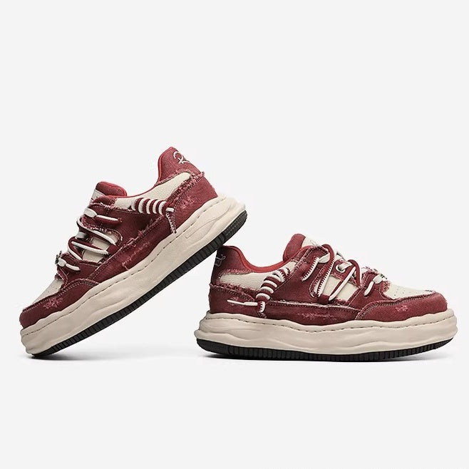 Washed Canvas Invisible Heightened Thick-soled Sneaker FG2002