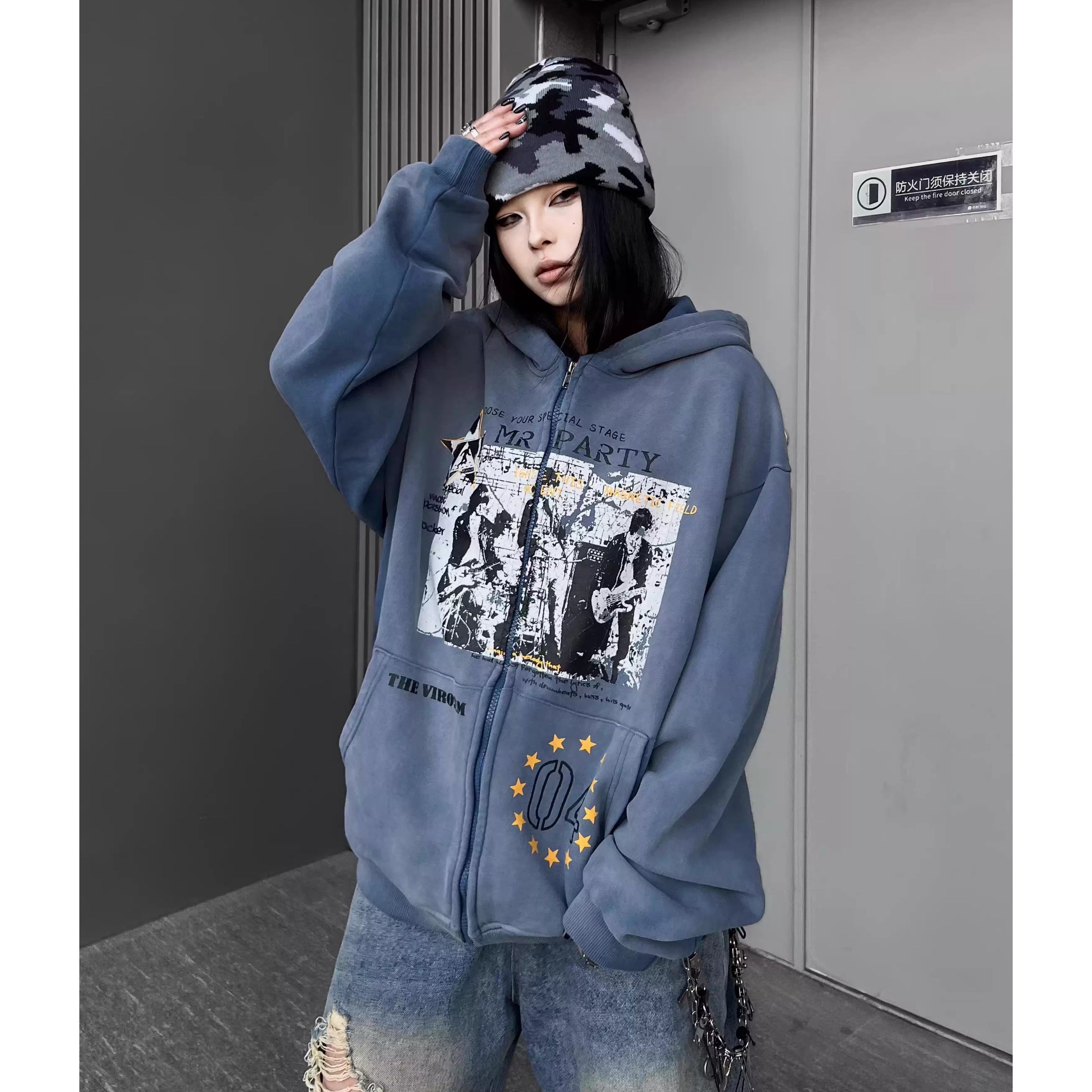 ヴィンテージウォッシュ グラフィックパーカー MW10341