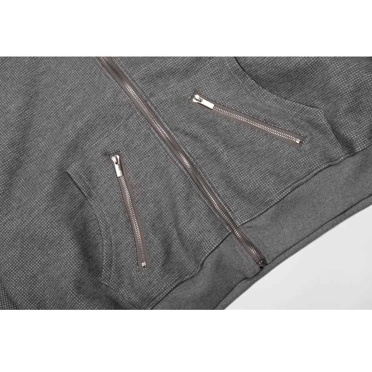 Gothic Letter Zipper Hooded Parka MW10354