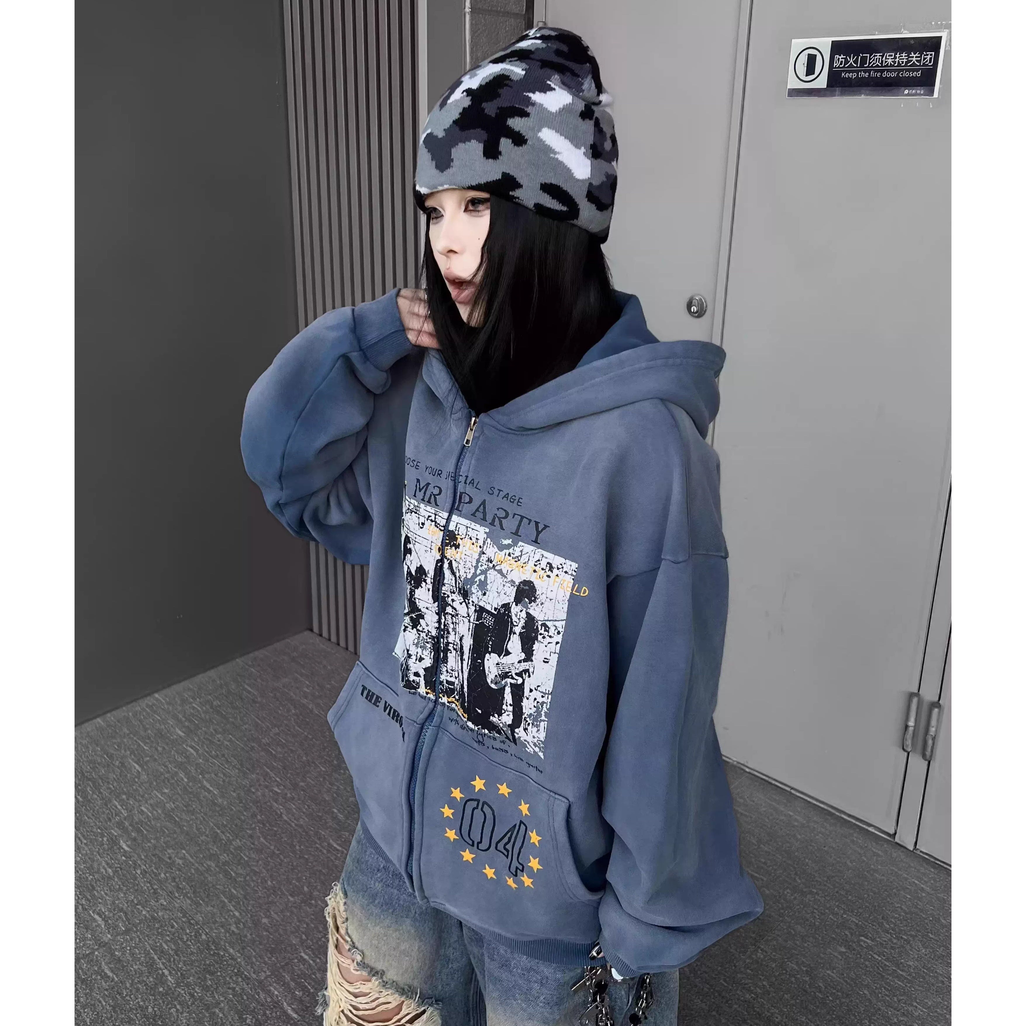 ヴィンテージウォッシュ グラフィックパーカー MW10341