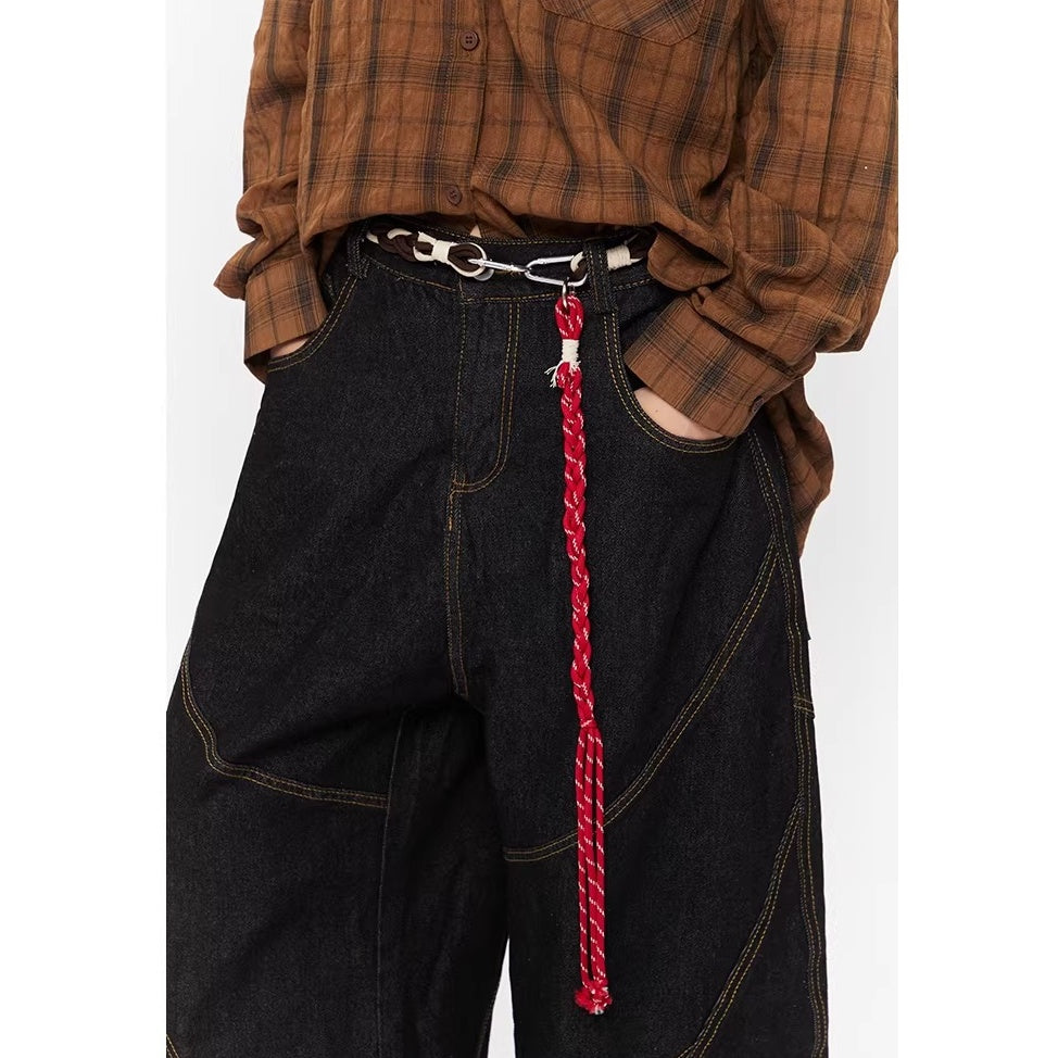 Patchwork Wide-leg Curve Jeans MW10321