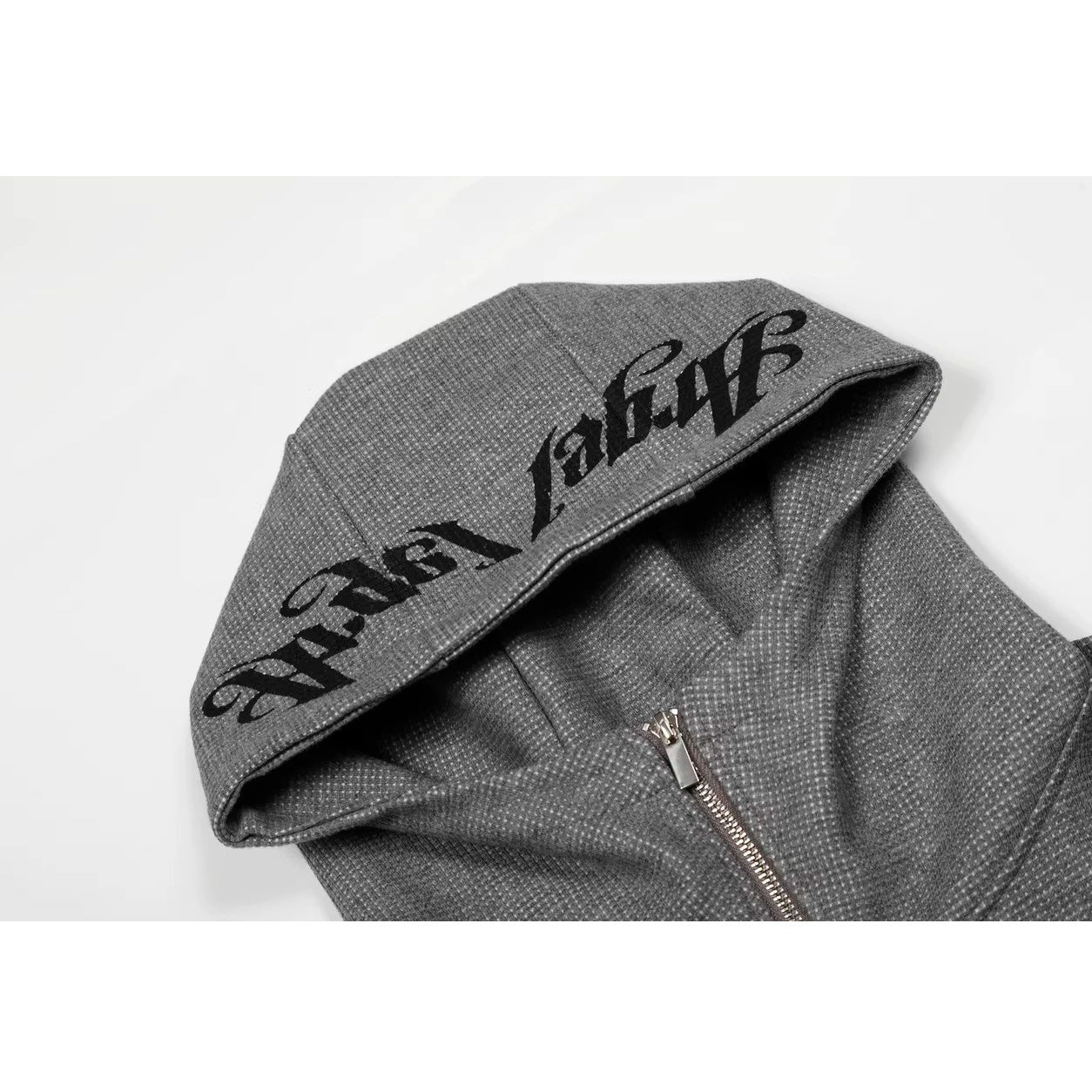 Gothic Letter Zipper Hooded Parka MW10354