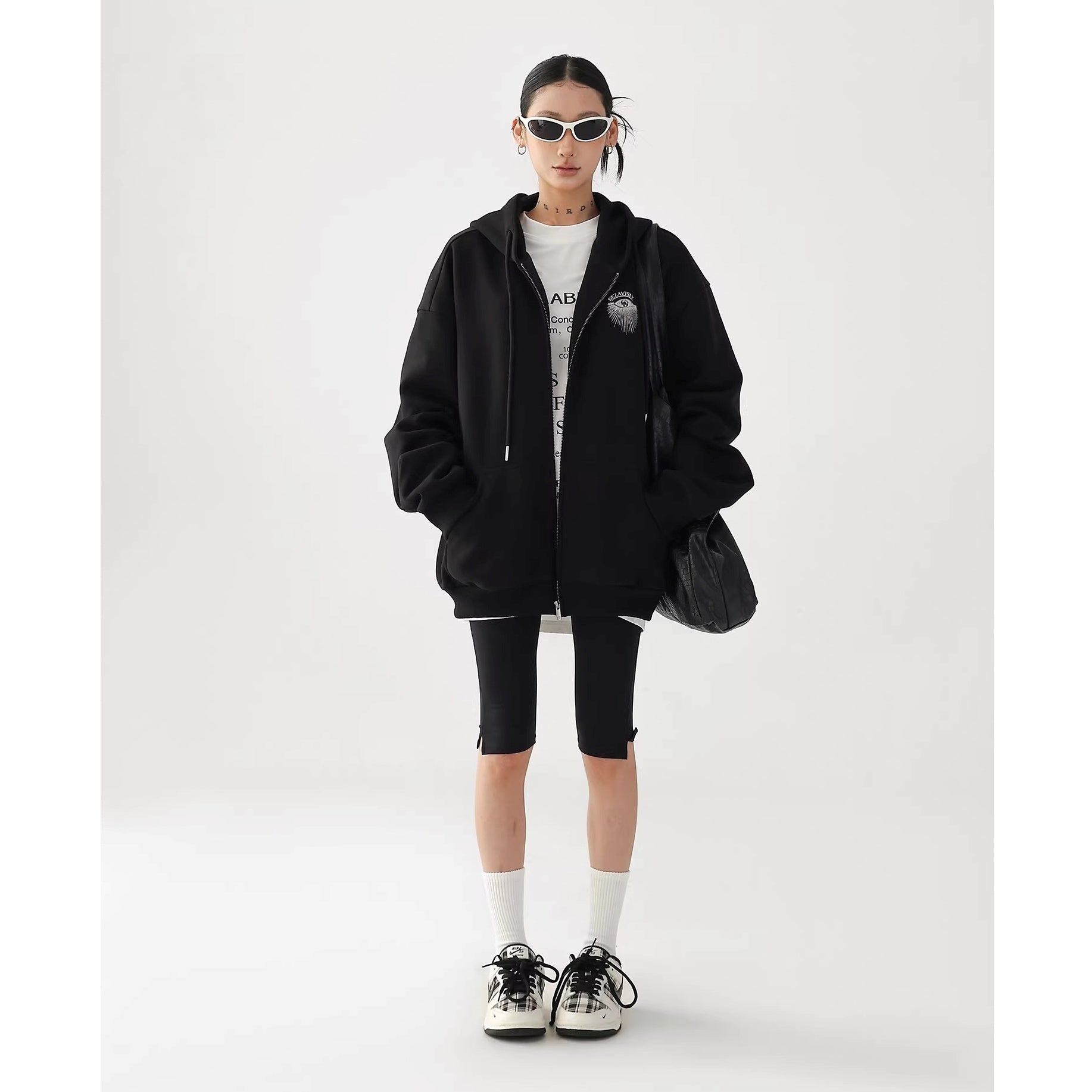 Eye Print Oversize Hooded Sweat Jacket AC7027