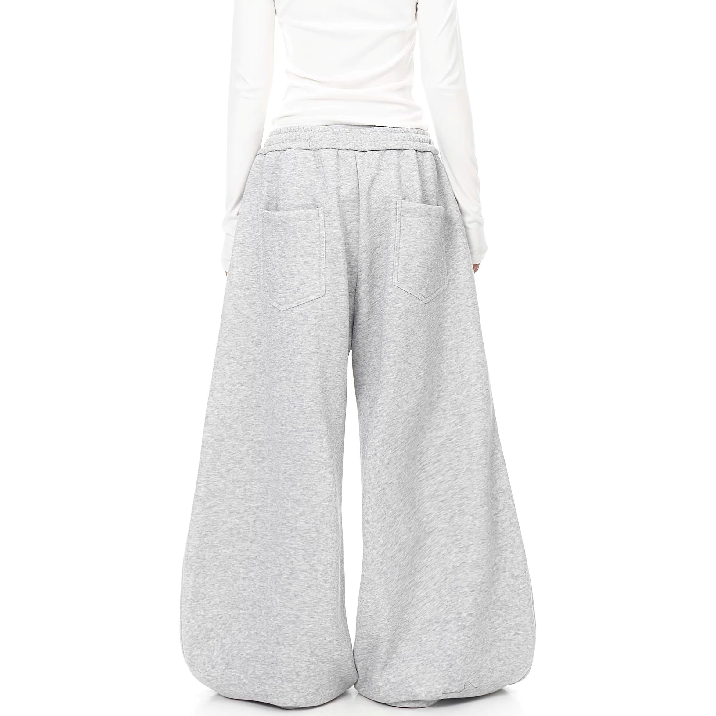 Flag Print Wide Sweat Curve Pants BK7067