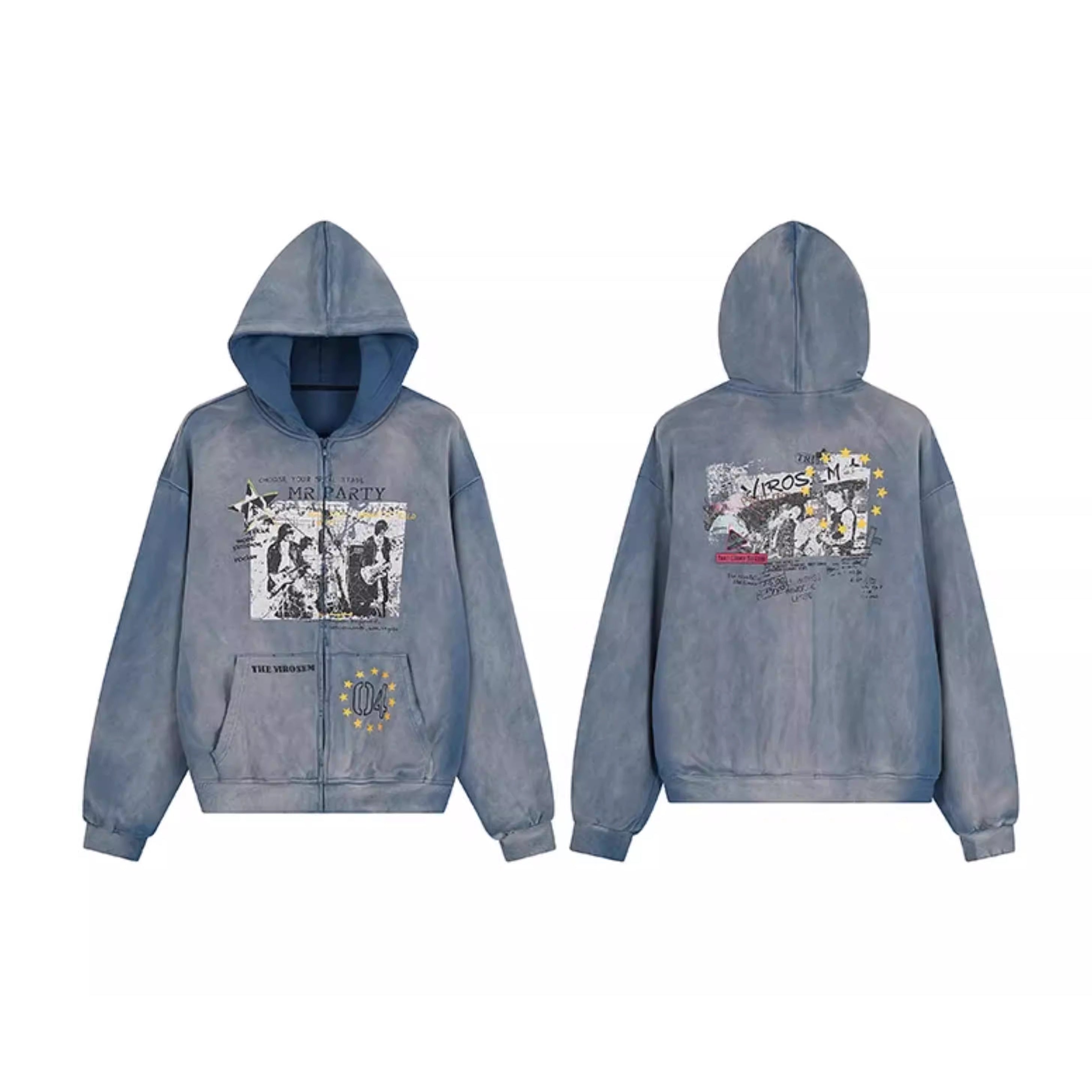 ヴィンテージウォッシュ グラフィックパーカー MW10341