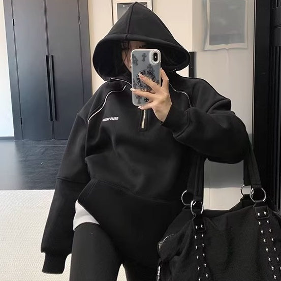 Unique Zipper Design Sweat Hoodie OS2078