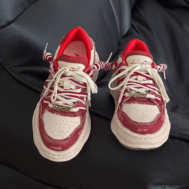 Washed Canvas Invisible Heightened Thick-soled Sneaker FG2002