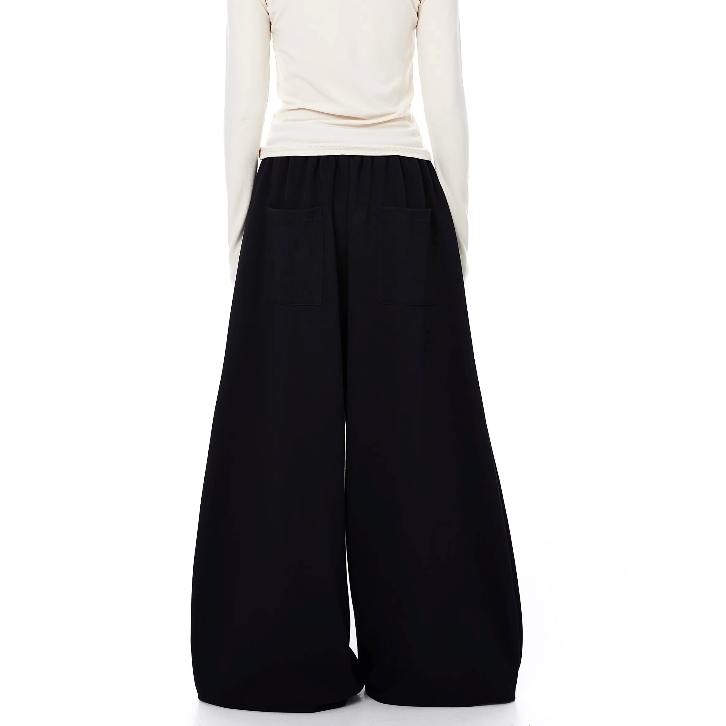 Studded Cross Drawstring Wide Sweat Pants MW10361