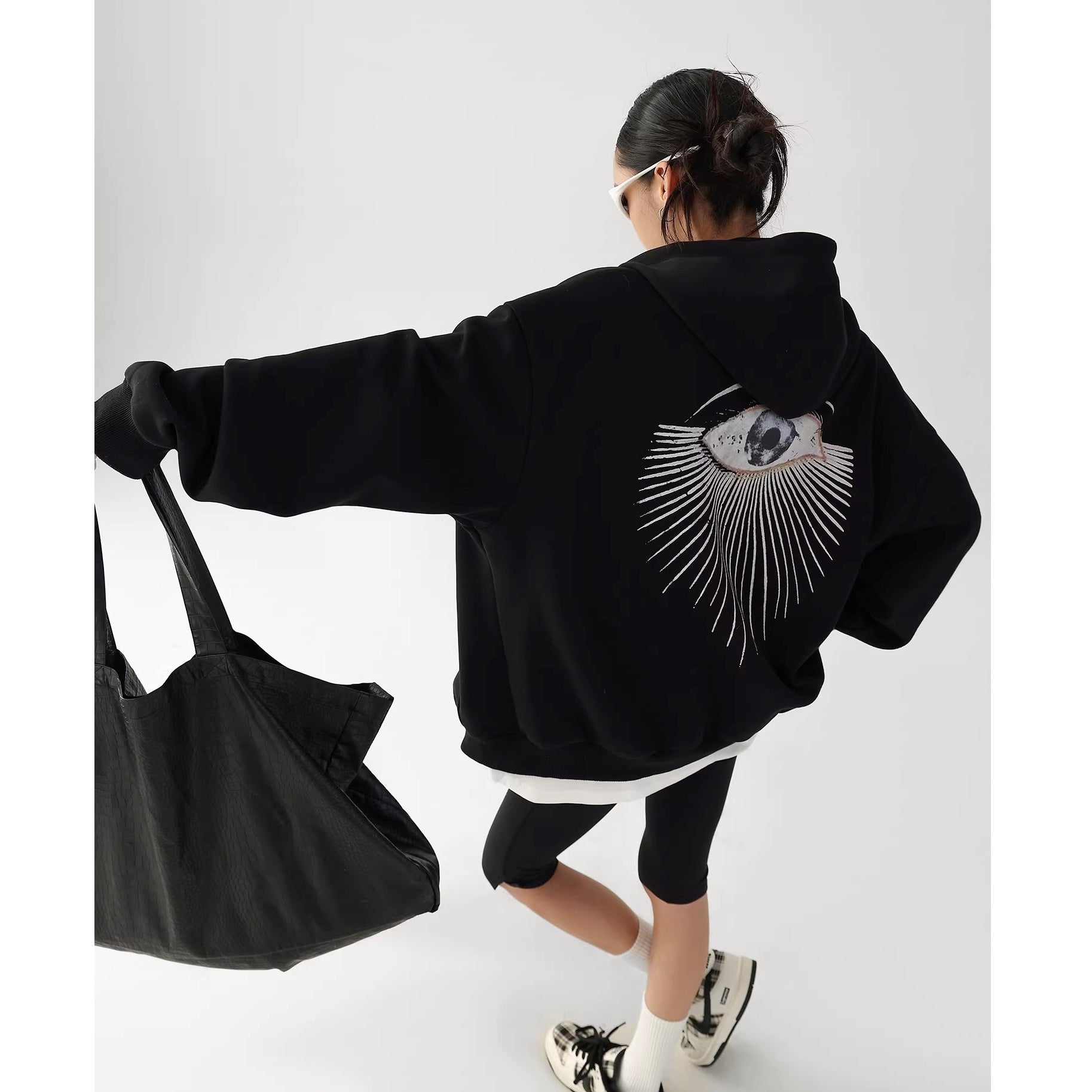 Eye Print Oversize Hooded Sweat Jacket AC7027