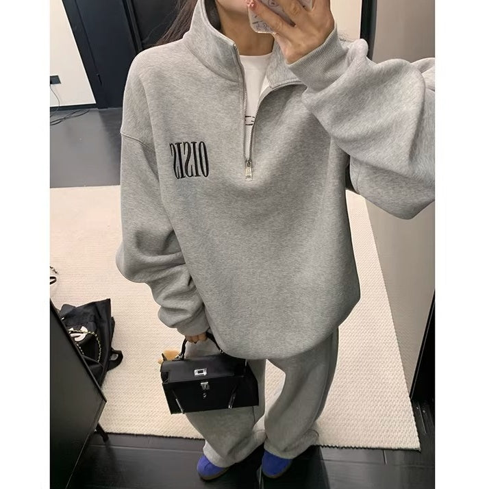 【上下別売り】Logo Embroidery Relaxation Sweat Set-up OS2079