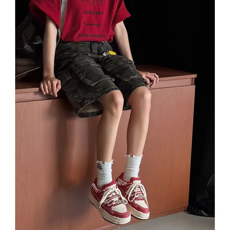 Washed Canvas Invisible Heightened Thick-soled Sneaker FG2002