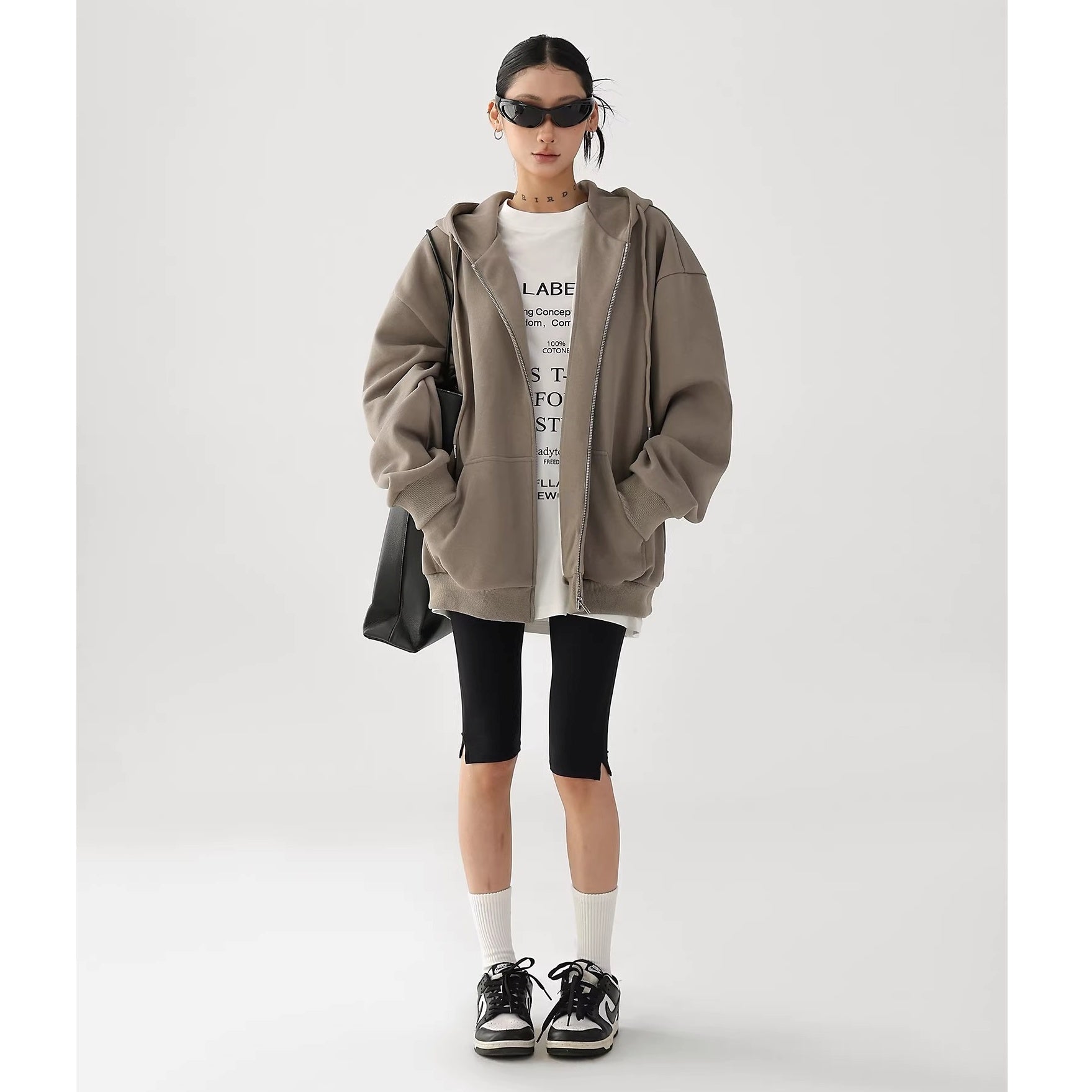 Eye Print Oversize Hooded Sweat Jacket AC7027