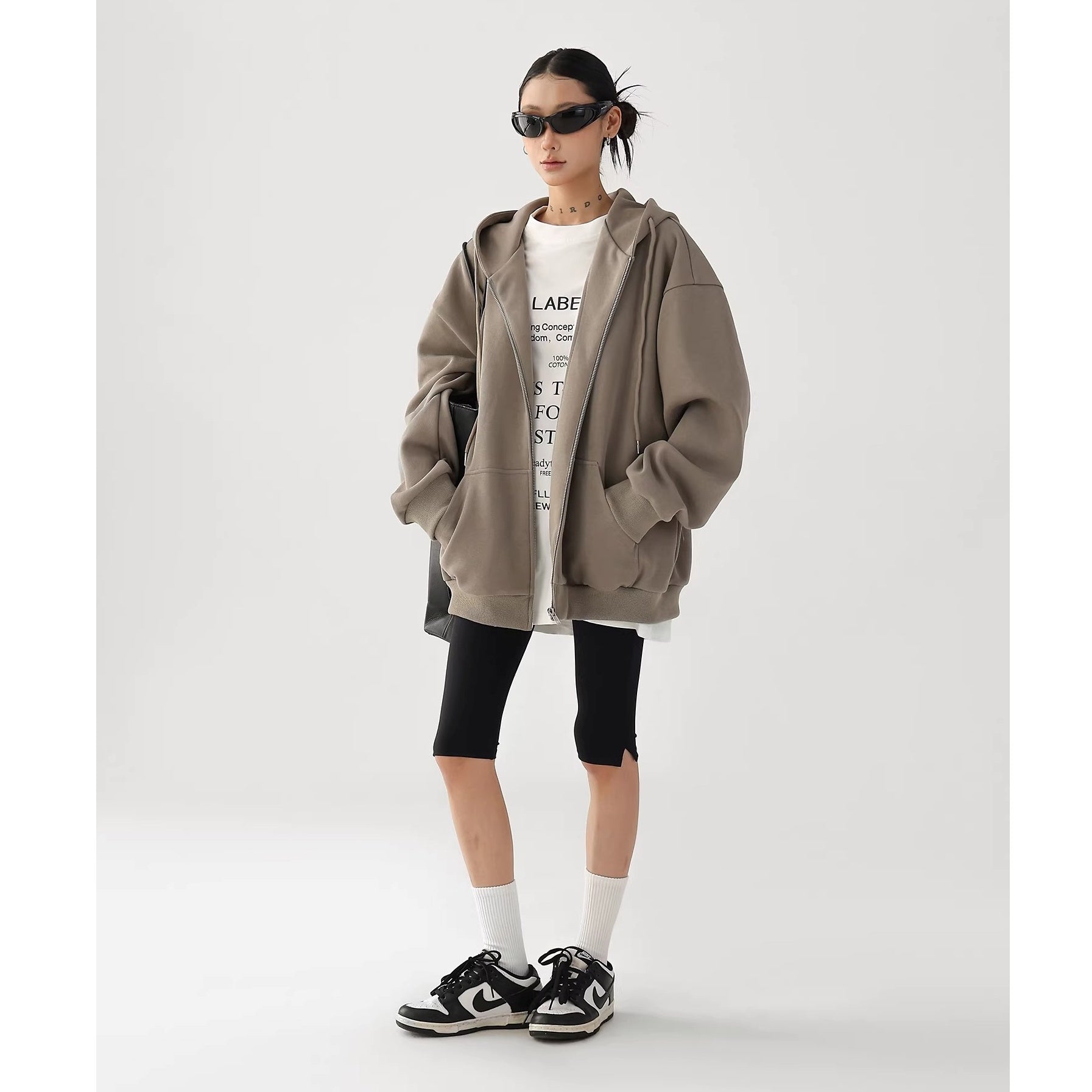 Eye Print Oversize Hooded Sweat Jacket AC7027