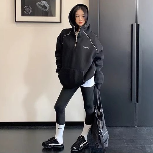 Unique Zipper Design Sweat Hoodie OS2078