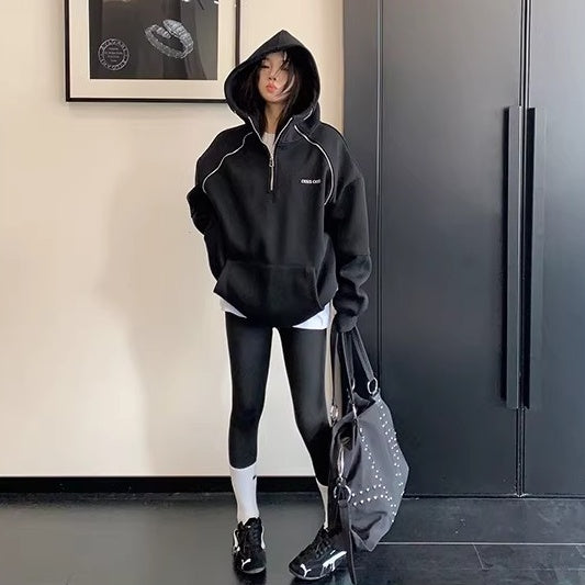 Unique Zipper Design Sweat Hoodie OS2078