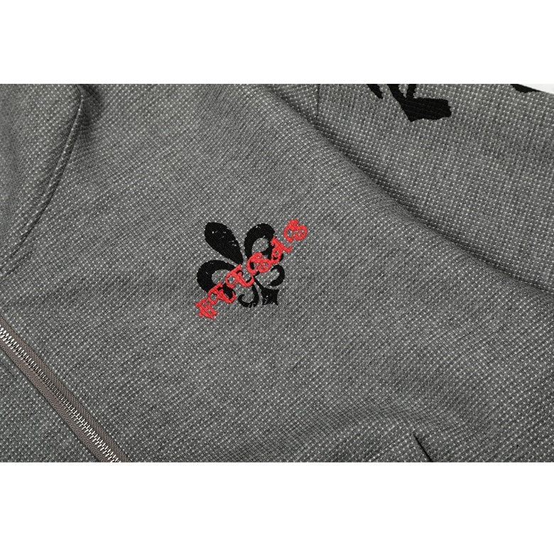 Gothic Letter Zipper Hooded Parka MW10354