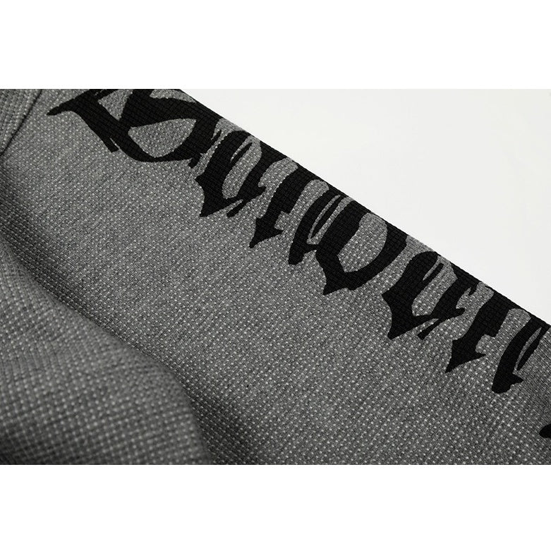 Gothic Letter Zipper Hooded Parka MW10354