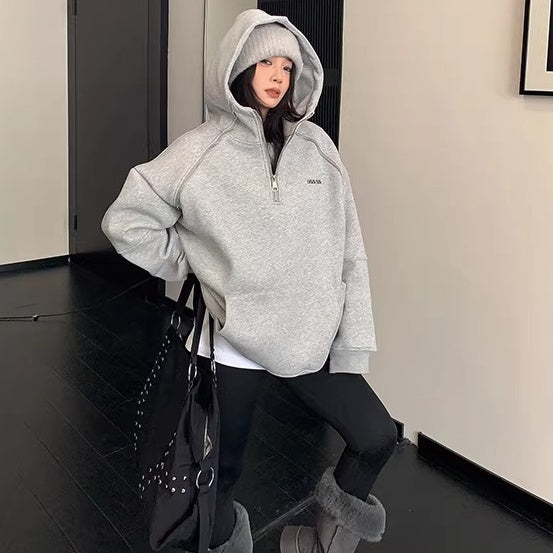 Unique Zipper Design Sweat Hoodie OS2078