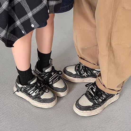 Washed Canvas Invisible Heightened Thick-soled Sneaker FG2002