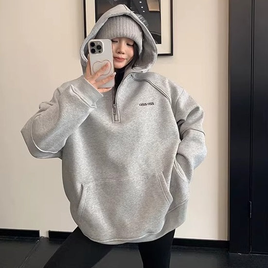 Unique Zipper Design Sweat Hoodie OS2078