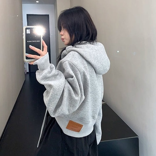 Washed Distressed Cropped Hoodie OS2023
