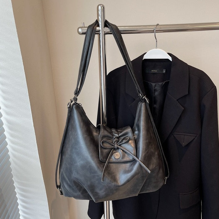 Vintage Like PU Leather Shoulder Bag BA045