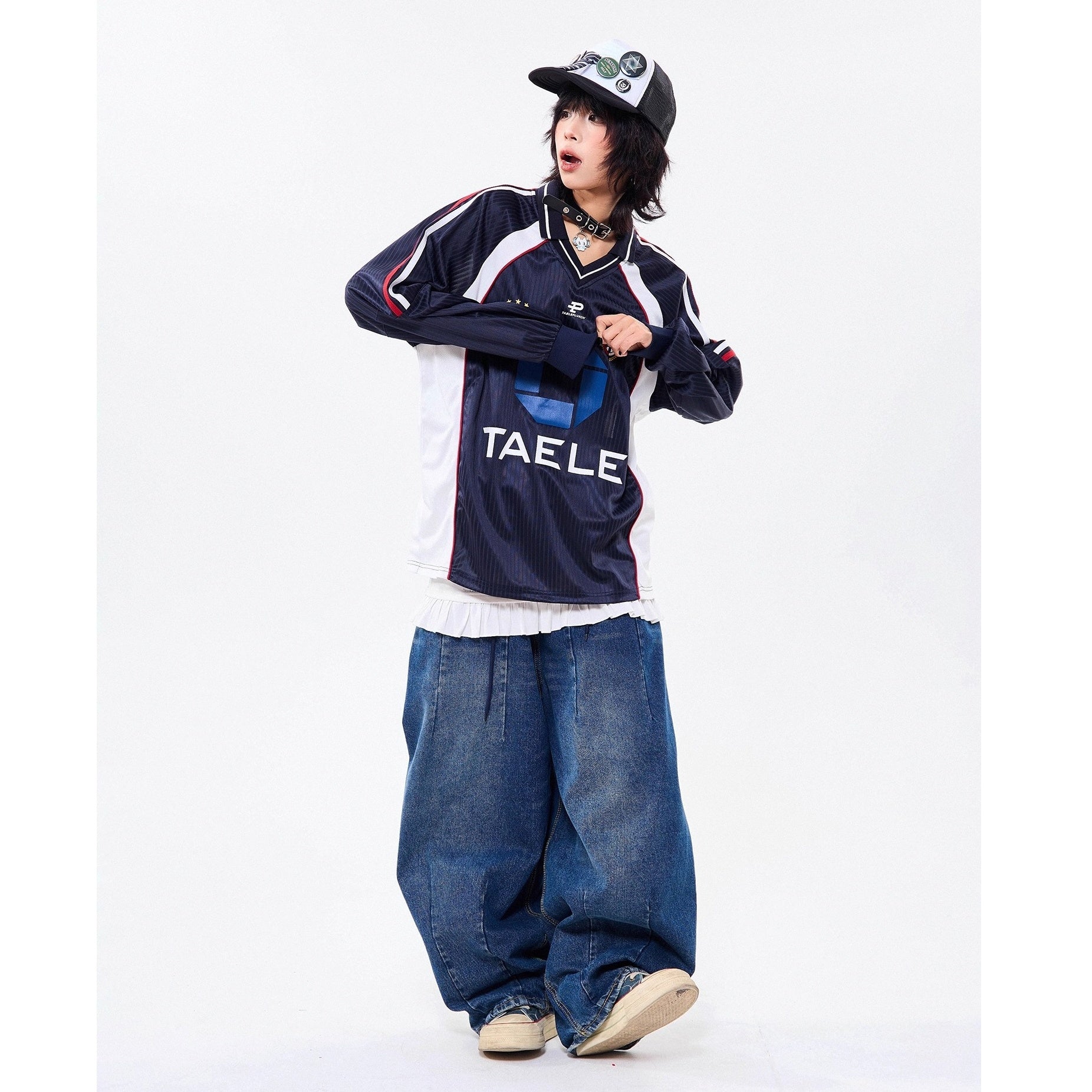 Campus Style Polo Collar Stripe Sports Shirt MW10258