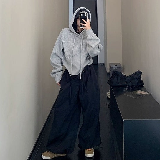 Washed Distressed Cropped Hoodie OS2023