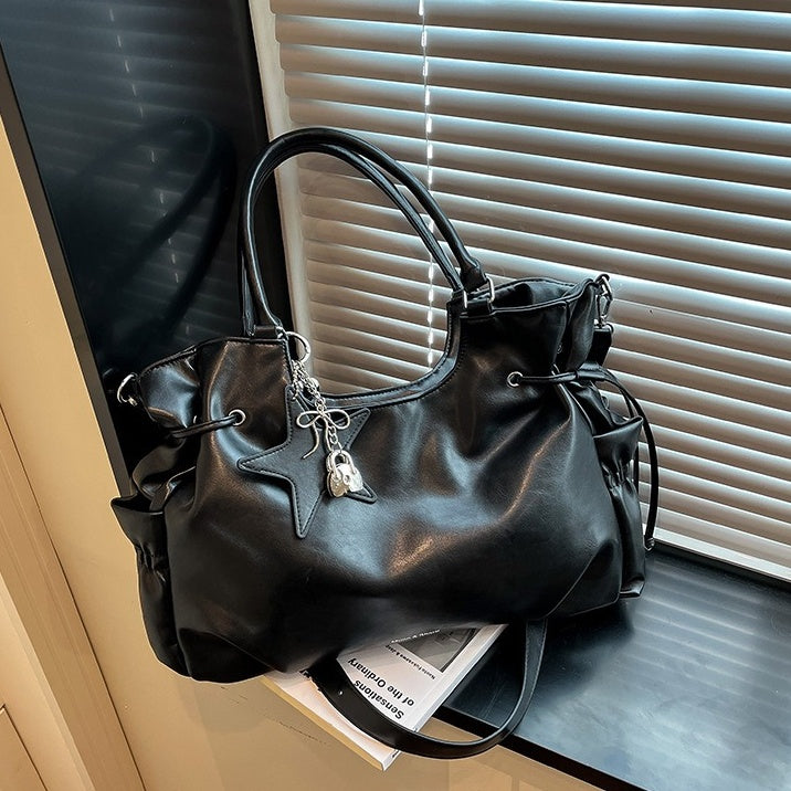 PU Leather Retro Shoulder Bag With Star Charm BA046