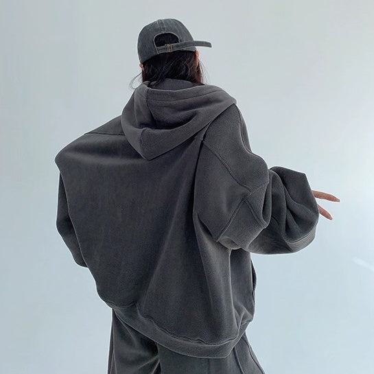 【上下別売り】Relaxed Simple Fleece Hooded Jacket ＆ Pants Set-up OS2077