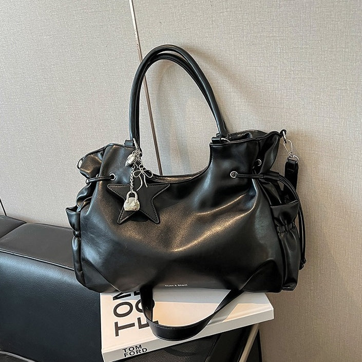 PU Leather Retro Shoulder Bag With Star Charm BA046